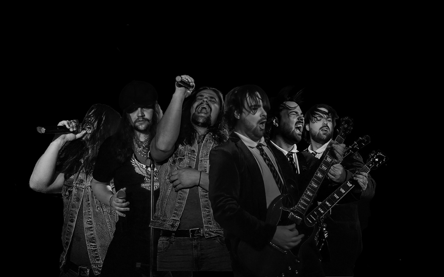 Black and white AC/DC ERAS performance collage